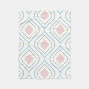 Manta Polar Resumen geométrico, azul, rosa y blanco roto
