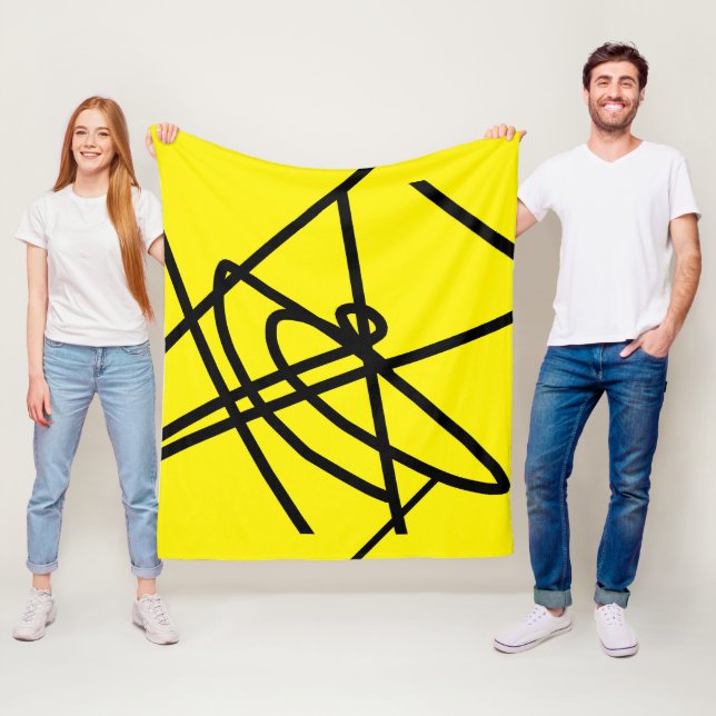 Manta Polar Resumen Líneas de minimalismo en blanco negro (In situ)