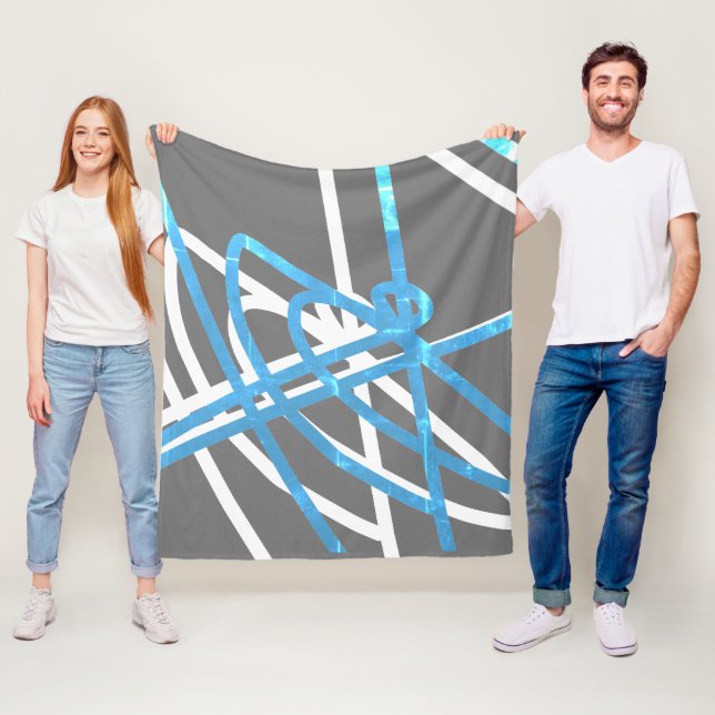 Manta Polar Resumen Minimalismo, funda de líneas blancas turqu (In situ)