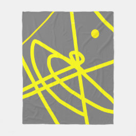 Manta Polar Resumen Minimalismo líneas amarillas grises