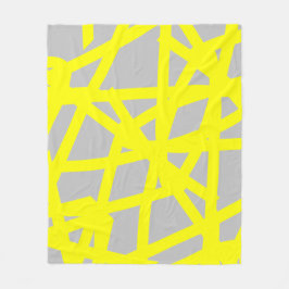 Manta Polar Resumen Minimalismo líneas amarillas grises