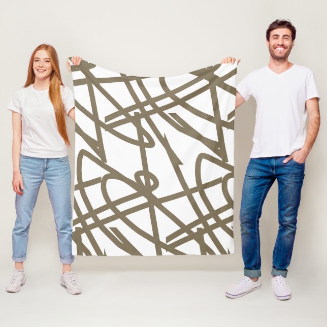 Manta Polar Resumen Minimalismo Líneas de chocolate blanco (In situ)