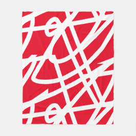 Manta Polar Resumen Minimalismo White Lines Red Blanket