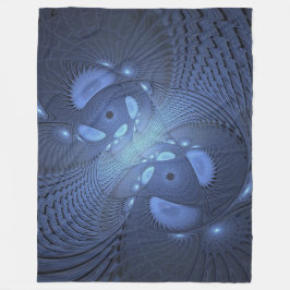 Manta Polar Resumen moderno Arte Fractal Dusk Azul trendy
