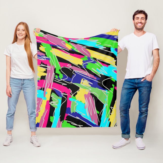 Manta Polar Resumen moderno en colores arcoiris (In situ)