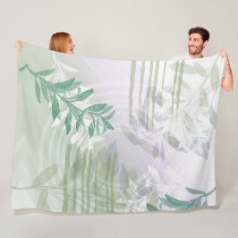 Manta Polar Resumen moderno Hoja Botánica Verde