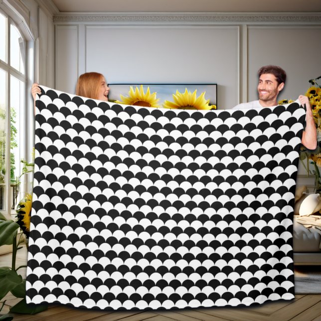 Manta Polar Resumen moderno negro y blanco (Subido por el creador)