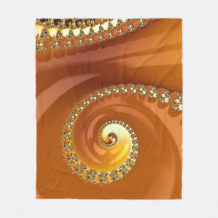 Manta Polar Resumen Naranja dorado gradiente espiral fractal