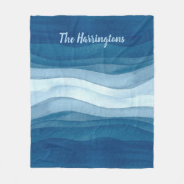 Manta Polar Resumen Olas onduladas nombre personalizado frazad