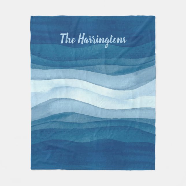 Manta Polar Resumen Olas onduladas nombre personalizado frazad (Anverso)