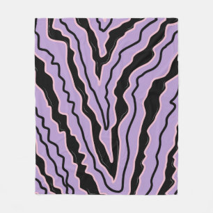 Manta Polar Resumen Patrón Black Purple Marble Boho Groovy