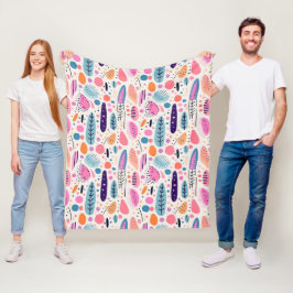 Manta Polar Resumen Patrón Botánico Pastel Moda BOHO