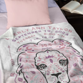 Manta Polar Resumen Pintado de la bebé león Niña Nacimiento Es