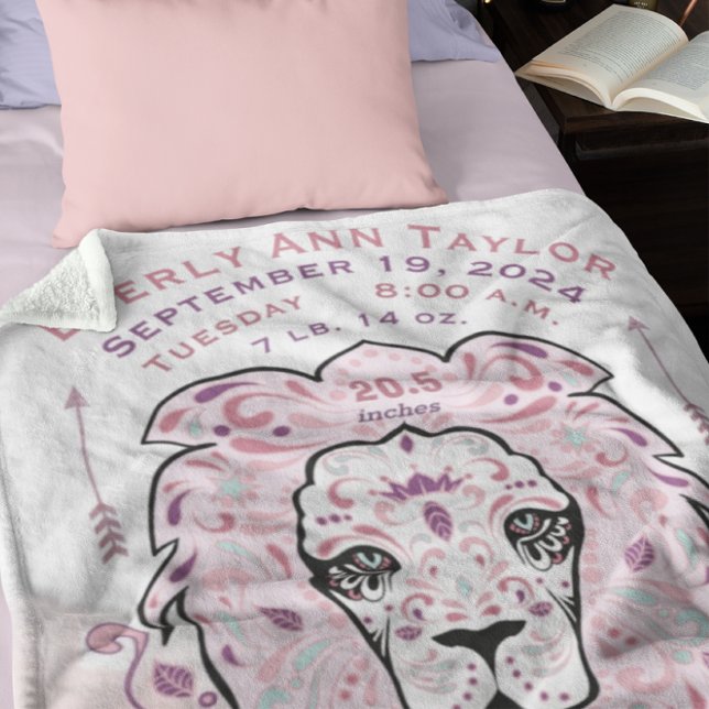 Manta Polar Resumen Pintado de la bebé león Niña Nacimiento Es (Subido por el creador)