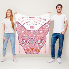 Manta Polar Resumen Pintado Gato Bebé Niña Nacimiento Estadíst