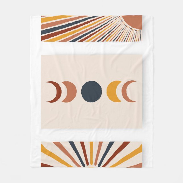 Manta Polar Resumen Posters de Sun Moon Boho (Anverso)