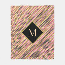 Manta Polar Resumen Purpurina dorado Parkle Monograma