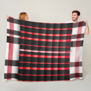 Manta Polar Resumen Red Black Plaid Moderno Colección