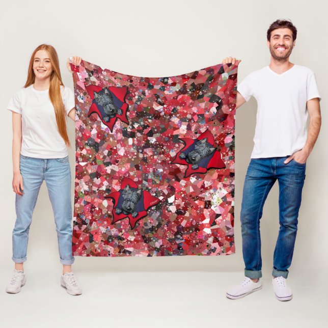 Manta Polar Resumen rojo de KiniArt Scottie (In situ)