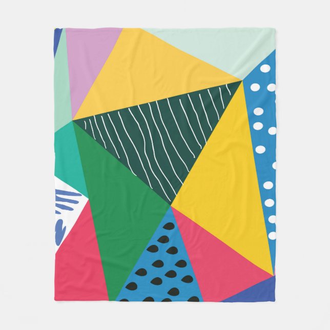 Manta Polar Resumen Triangular: Decoración de cosecha geométri (Anverso)