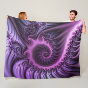 Manta Polar Resumen Vivid Guay Pink Purple Fractal Art Spiral