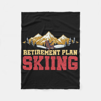 Manta Polar Retirement Plan Skiing Vintage Sunset Retro Skier 