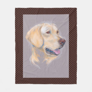 Manta Polar Retrato amarillo del labrador retriever