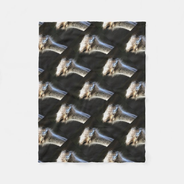 Manta Polar Retrato artístico de avestruz con expresión falsa (Anverso)