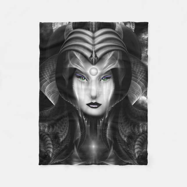 Manta Polar Retrato De Cyria Midnight Fleece Blanket (Anverso)