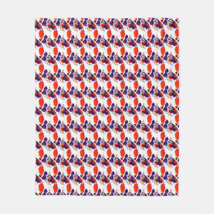 Manta Polar Retrato de gato - Naranja de arte gráfico audaz y