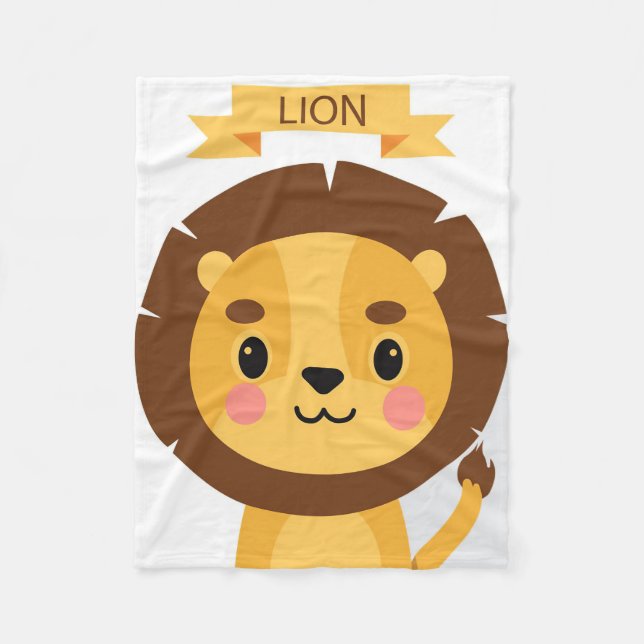 Manta Polar Retrato de León Cute Lion (Anverso)