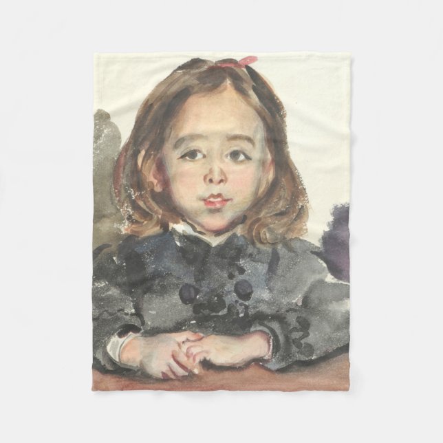 Manta Polar Retrato de Marie (Chica joven de Cute) (Anverso)