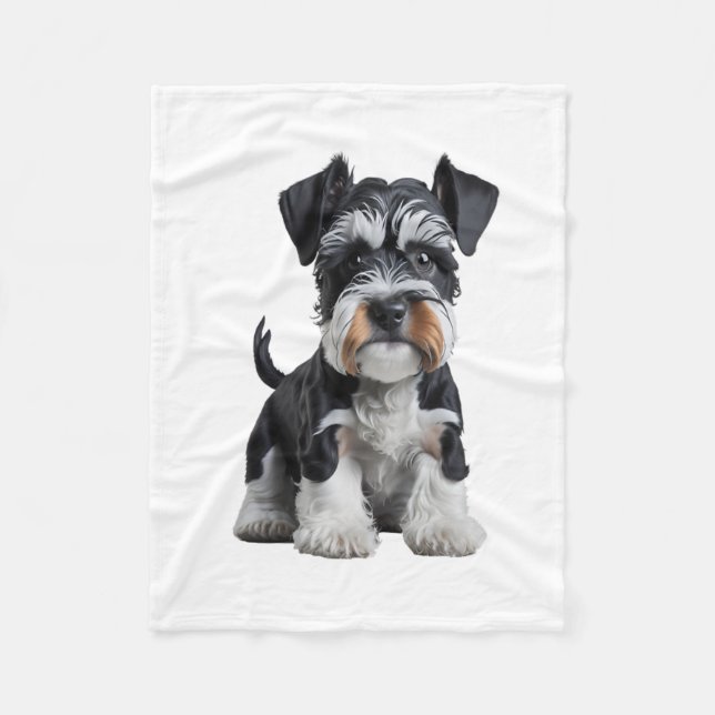 Manta Polar Retrato de picapia Schnauzer en miniatura de alta  (Anverso)