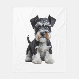 Manta Polar Retrato de picapia Schnauzer en miniatura de alta