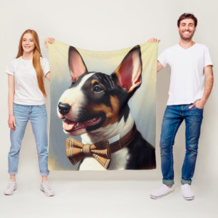Manta Polar Retrato de pintura de Bull Terrier de época