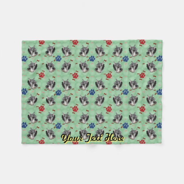 Manta Polar Retrato de Schnauzer (Frente (Horizontal))