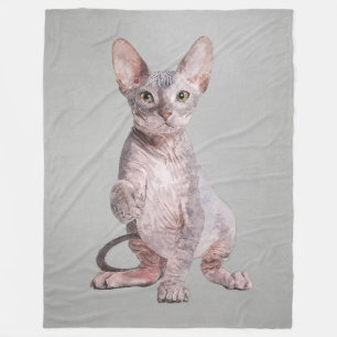 Manta Polar Retrato del mascota del gatito de Sphynx