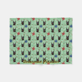 Manta Polar Retrato Doberman