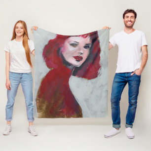 Manta Polar Retrato Fem - Rojo