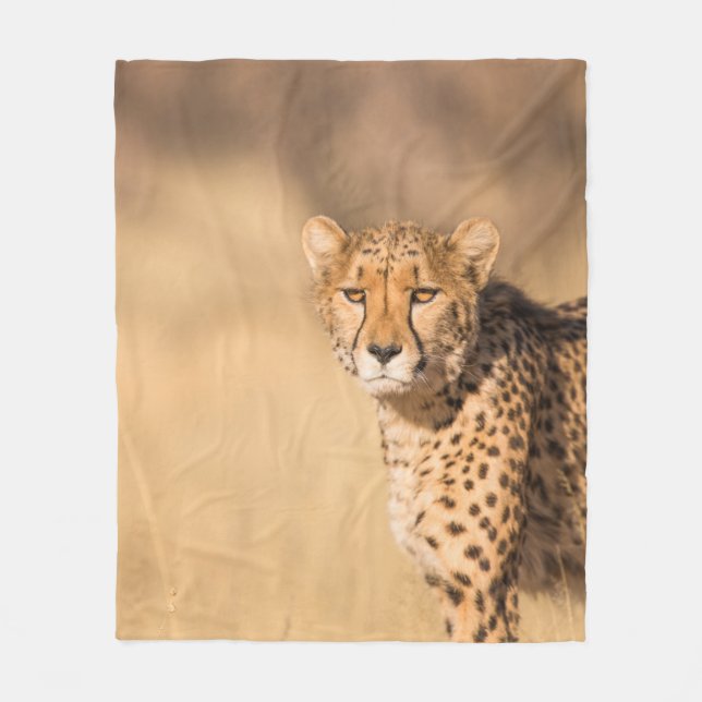 MANTA POLAR RETRATO LEOPARD (Anverso)