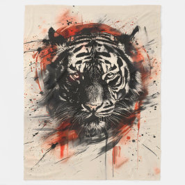 Manta Polar Retrato real del tigre de Bengala