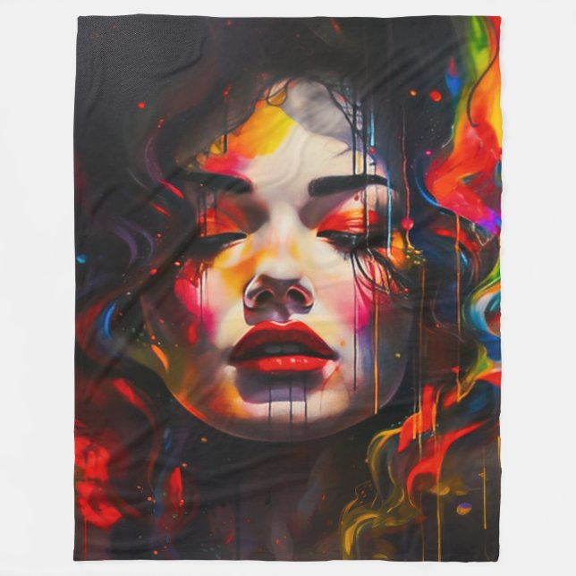 Manta Polar Retrato Surrealista Audaz (Anverso)