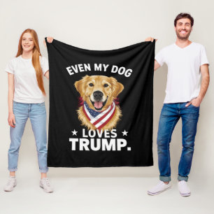 Manta Polar Retriever Incluso Mi Perro Ama Trump USA Bandera