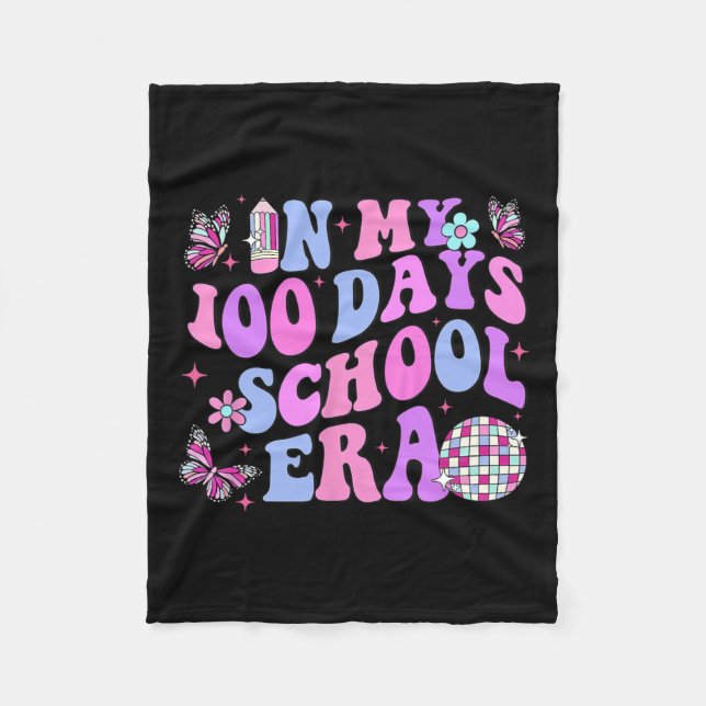 Manta Polar Retro 100º Día Del Maestro Escolar Niño 100 Días D (Anverso)