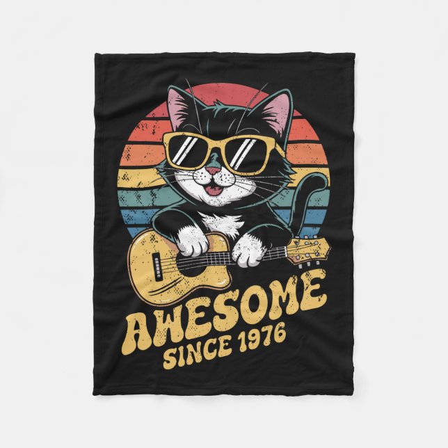 Manta Polar Retro 1976 Birthday 50th Cat Lover Bday Ukulele  (Anverso)