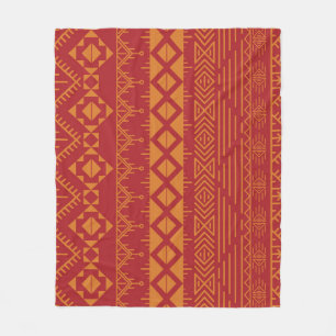 Manta Polar Retro Azteca: Diseño de patrones de época.