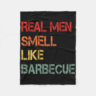 Manta Polar Retro Bbq Los Hombres Reales Huelen Como Humo De B