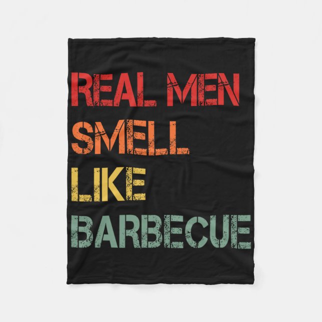 Manta Polar Retro Bbq Real Men Smell Like Byrbecue Smoke Funny (Anverso)
