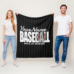 Manta Polar Retro Béisbol ADD NOMBRE Pinstripe Team Player
