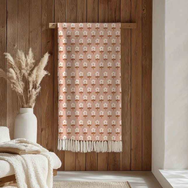 Manta Polar Retro Boho Blanket Brown Green Floral Vibes (Retro Boho Blanket Brown Green Floral Vibes)